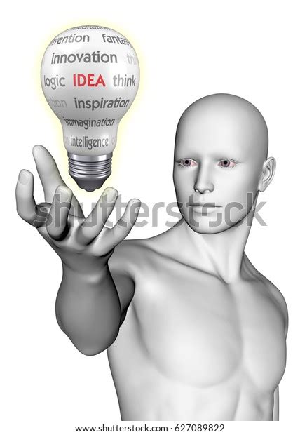 Man Light Bulb Idea Concept 3d Stock Illustration 627089822 Shutterstock