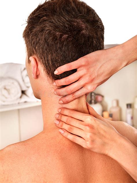 Shoulder And Neck Massage For Man In Spa Salon Stock Image Image Of