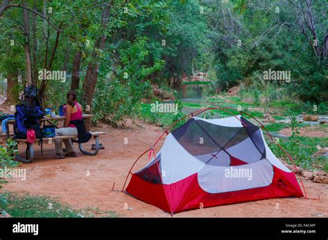 Campground At The Base Of Havasu Falls Havasupai Indian Reservation