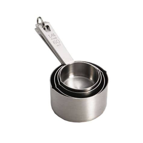 Hubert® Stainless Steel Measuring Cup Set With Standard Strip Handles