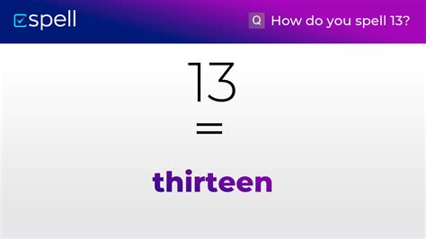 13 In Words How To Spell The Number 13 In English