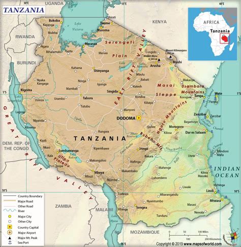 What Are The Key Facts Of Tanzania Tanzania Map Africa Map