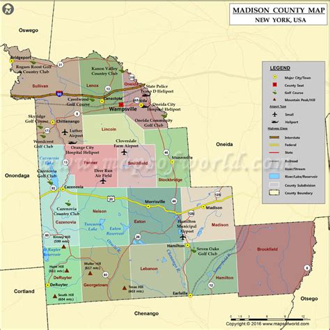 Madison County Map Map Of Madison County Ny
