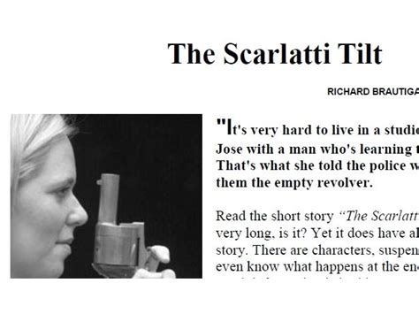 This story tell us that a woman who lived in san jose handed an empty revolver to police and told them living with a violinist was very. The Scarlatti Tilt - a worksheet for creative writing ...