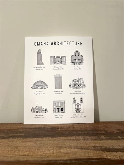 Omaha Famous Architecture Wall Print Omaha Nebraska Home Decor Famous