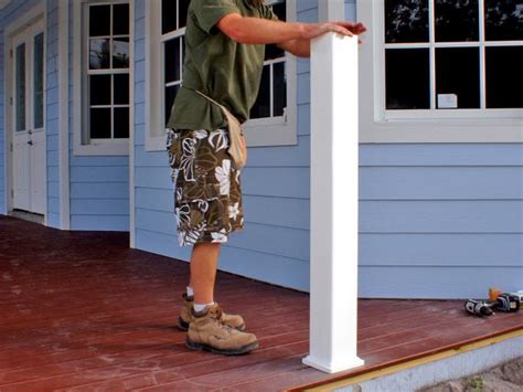 According to the international building code, deck railing posts should be spaced no further than 6 . How to Install a Porch Railing | HGTV