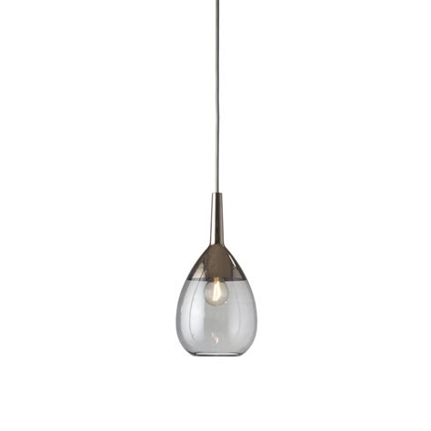 Small Grey Glass Ceiling Pendant With Platinum Detaillighting Company