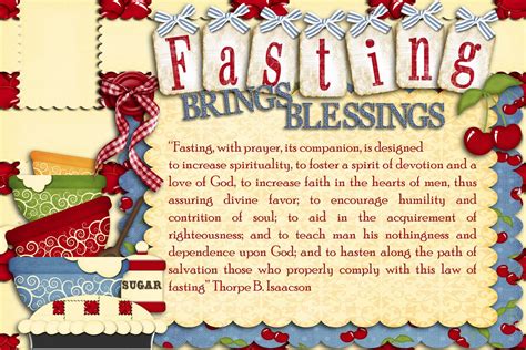 Steadfast And Immovable Fasting Brings Blessings Yw Handout Freebie