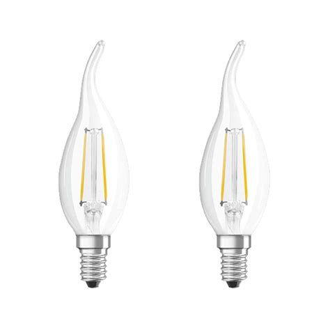 2 x Osram LED Filament Windstoß Kerze Retrofit Classic BA 4W 40W E1