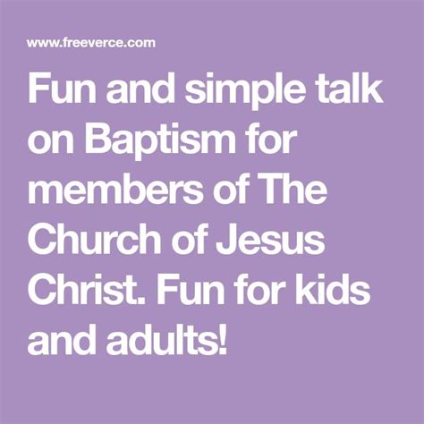Easiest Baptism Talk For A Lds Baptism Baptism Talk Lds Baptism Baptism