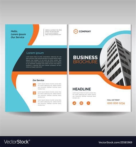 Corporate Brochure Cover Layout Template Modern Vector Image