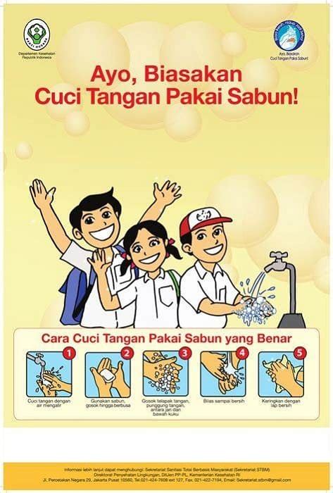 Contoh Poster Mencuci Tangan Simple Dan Mudah Broonet