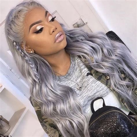 Best 100% human hair wigs for black women,cheap wigs for sale | rewigs. Peruvian Hair Silver Color Body Wave Long Lace Front Wig ...