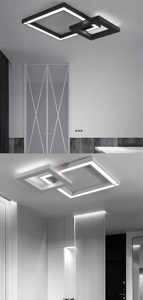 Our friends just bought a new house and they don't have any central lights in the living room or their bedroom. LED Modern Geometric Iron Acryl Black White LED Lamp.LED ...