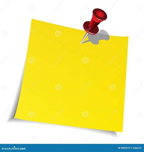 Push Pin And Paper Note Stock Vector Illustration Of Notepaper 9807012