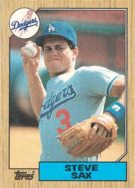 1992 topps baseball has a pair of parallels: 1987 Topps Steve Sax | Baseball cards, Sports cards, Baseball