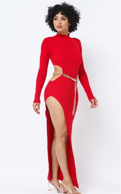 Chain Red Sexy Dress MicorÉ Global Corp