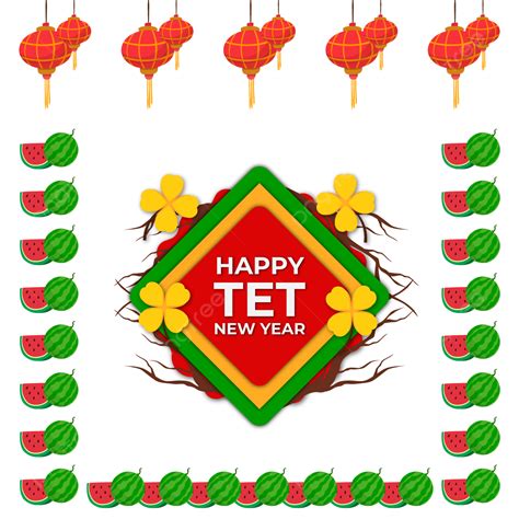 Tet New Year Vector Hd Png Images Happy Tet New Year Design Flat