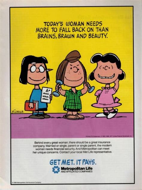 1986 Metropolitan Life Peanut Comic Pattylucy And Marcie Magazine