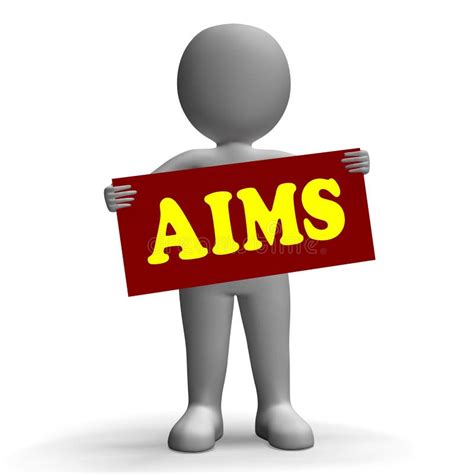 Aims Sign Character Means Aspirations And Goals Stock Illustration