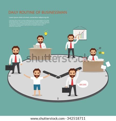 Daily Routine Business People Office Hipster Stock Vector 281182826