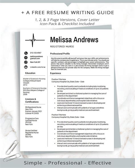 This includes creating a resume, submitting a nursing portfolio, and going through the interview process. Registered Nurse Resume Template for MS Word Nursing ...
