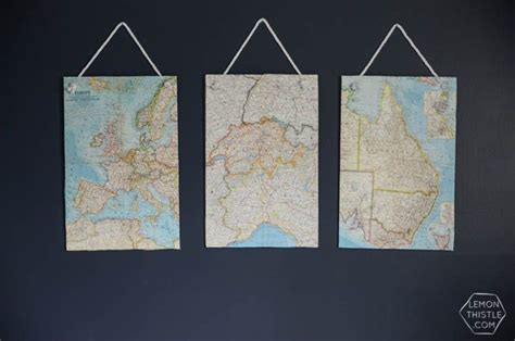 Diy Vintage Map Triptych Art Triptych Art Art Wall Kids Vintage Map