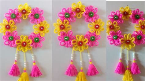 Upcycled plastic bottle tower garden. DIY easy woolen flower wall hanging!! DIY Room decor ...