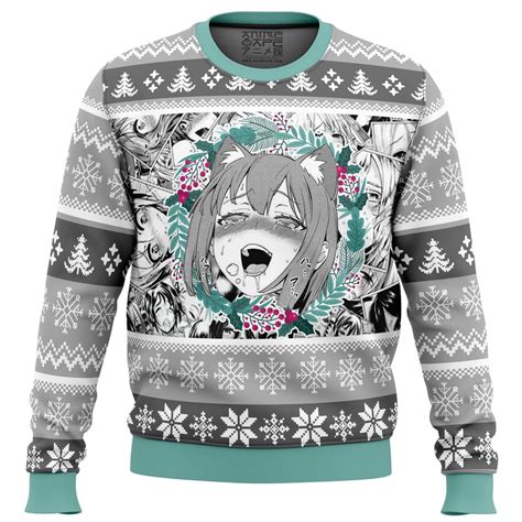 Christmas Anime Ahegao Ugly Christmas Sweater Anime Ape