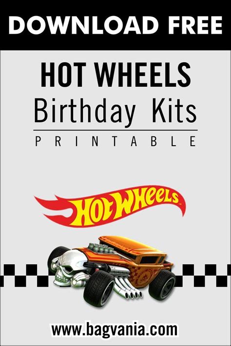 Free Printable Hot Wheels Birthday Thank You Bag
