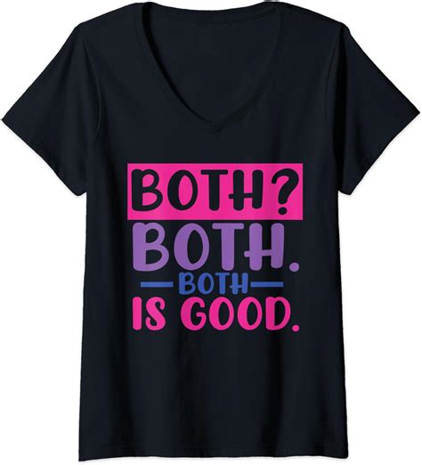 Amazon Womens Both Both Both Is Good Funny Bisexual Pride V Neck