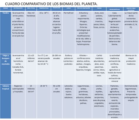 Cuadros Comparativos De Biomas Cuadro Comparativo Bio Vrogue Co