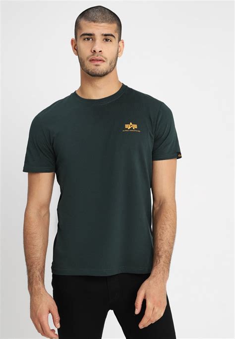 Alpha Industries Small Logo Print T Shirt Dark Petrolteal