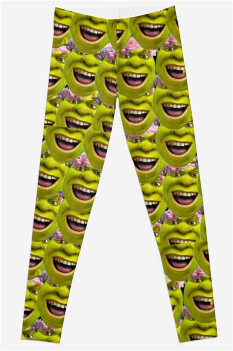 Shrek Print Leggings By Blakeycakes Redbubble