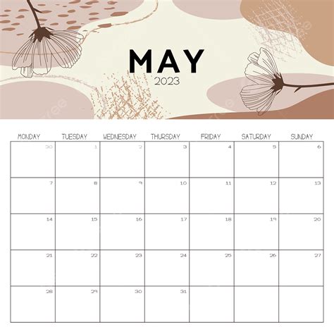Gambar Kalender Estetika Mei 2023 Png Download Gratis