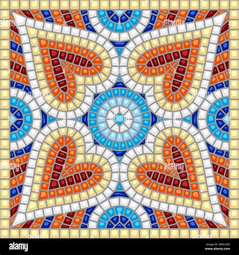 Ancient Mosaic Ceramic Tile Pattern Stock Vector Image And Art Alamy