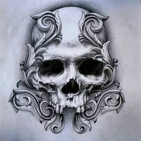 Skull Scroll Art Skulls Drawing Skull Skull Artwork