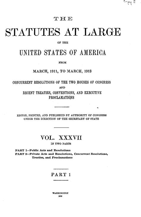 The United States Statutes At Large Volume 37 Page 39 Arizona Memory Project