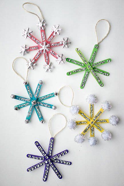 Popsicle Stick Snowflake Ornaments Holidays Kids