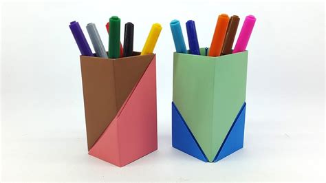 How To Make Pen Stand Origami Pen Holder Pencil Holder Ideas