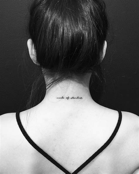 Made Of Stardust Tattoo On The Back Of The Neck
