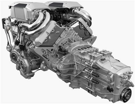 Aluminum, narrow angle w16 w/dry sump lubrication. 3D model Bugatti Chiron - Divo Engine | CGTrader