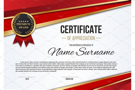 Certificate Appreciation Award Custom Designed Illustrations