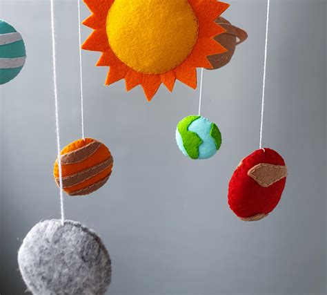 Space Baby Mobile With Solar System Nursery Outer Space Etsy