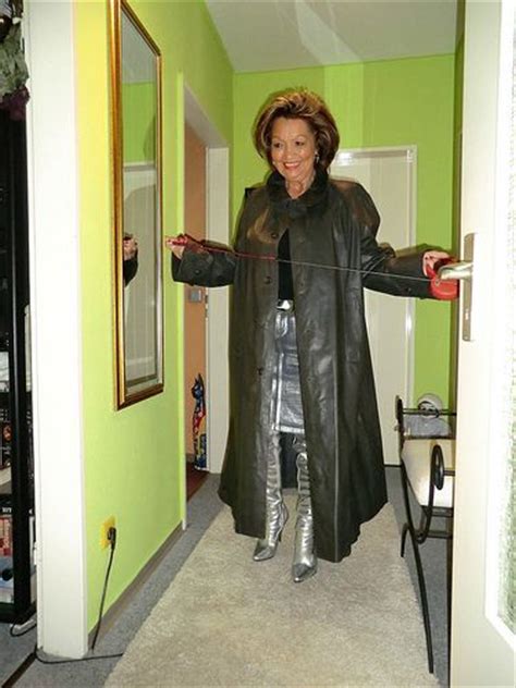 Klepper Lady In Overknees Grannys In Coats Long Leather Coat Raincoat Leather