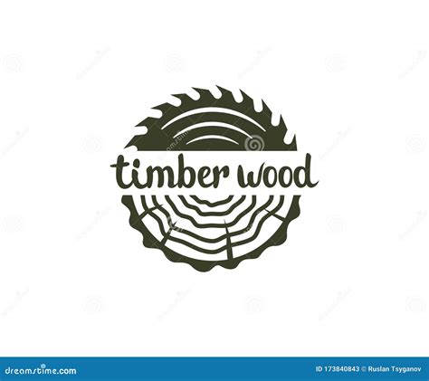 Circular Saw Wood Timber Wood With Tree Rings Logo Design Lumber