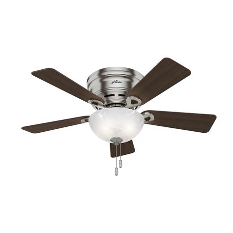 Hunter Haskell 42 In Brushed Nickel Indoor Flush Mount Ceiling Fan With