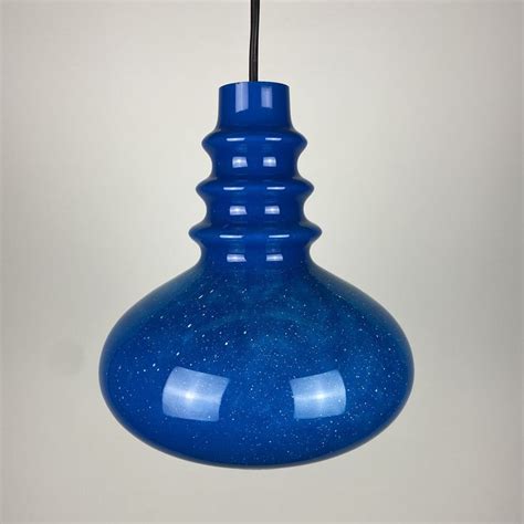 Listed On Vntg Com Rare Galaxy Blue Glass Pendant Light By Peill