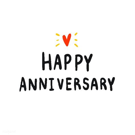 Happy Anniversary Typography In Black Free Image By
