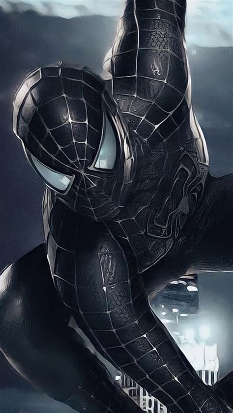 Spider Man Con Traje Negro Fondo De Pantalla 4k Ultra Hd Id7825
